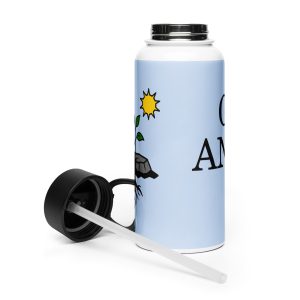 Grow Anyway Stainless steel water bottle with a straw lid